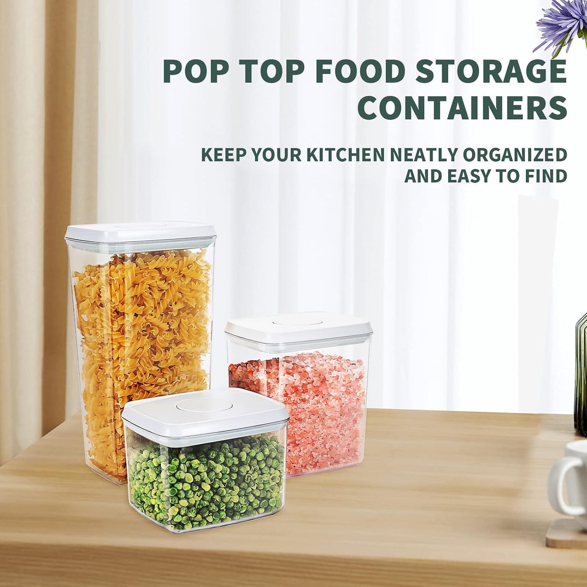 Airtight Food Storage Containers, 3.5/2.1/1.3 Qt, 3-Piece Set