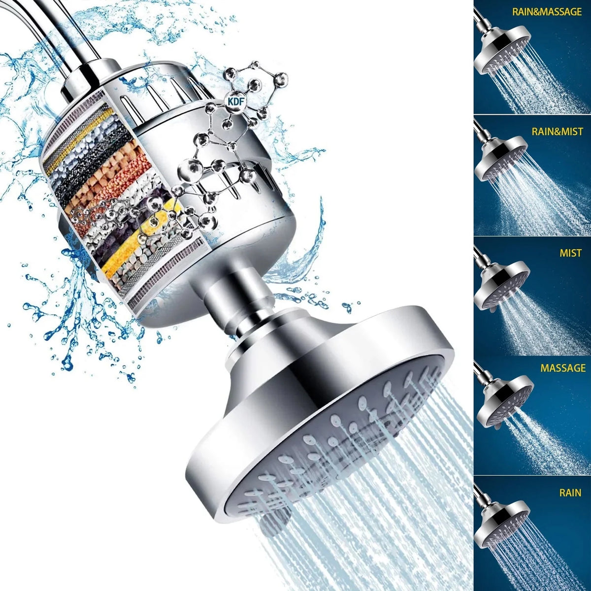 High Pressure Shower Head with 15 Stage Filter