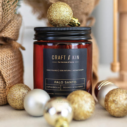 Premium Palo Santo Scented Candle – 8 Oz