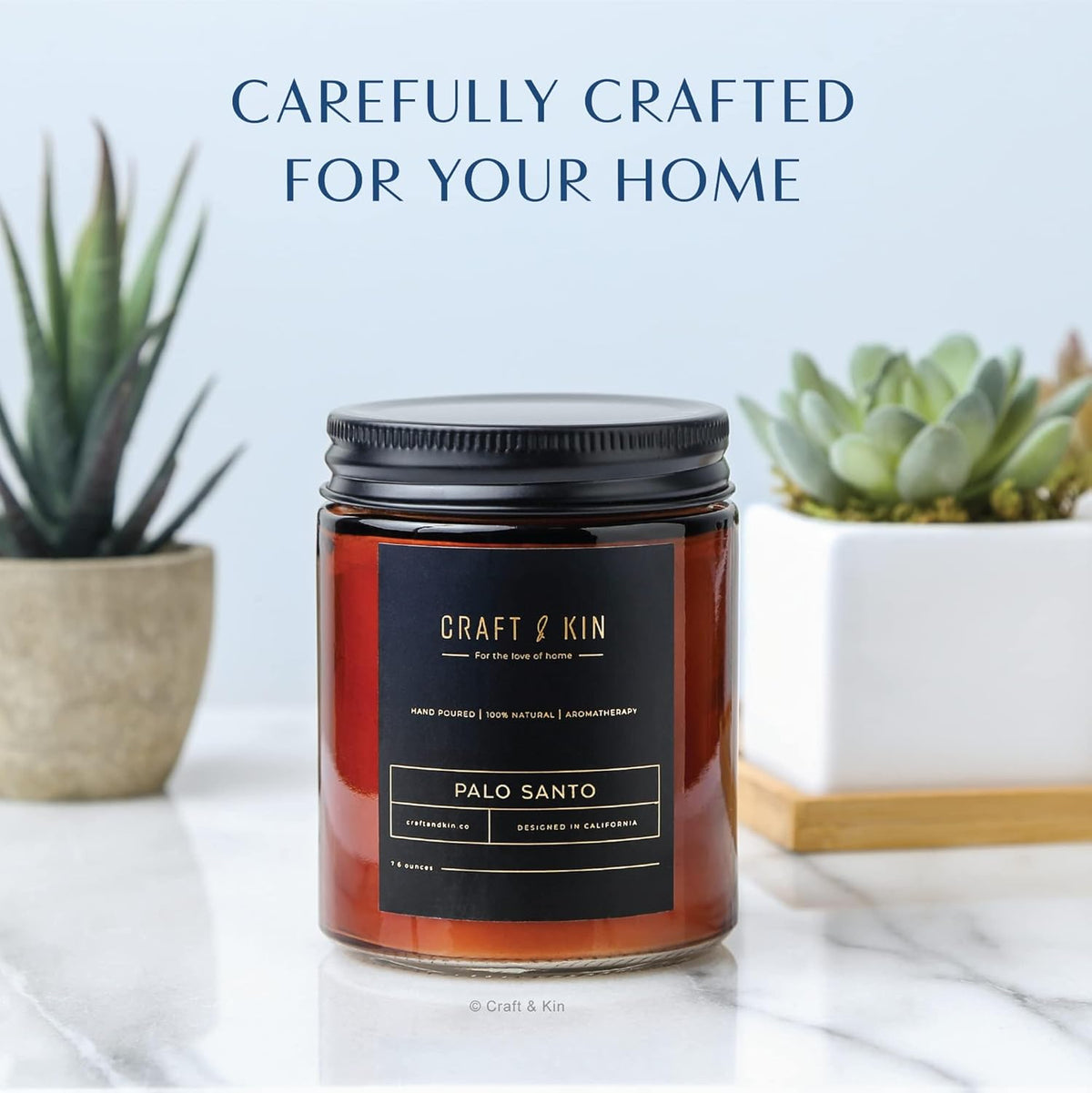 Premium Palo Santo Scented Candle – 8 Oz