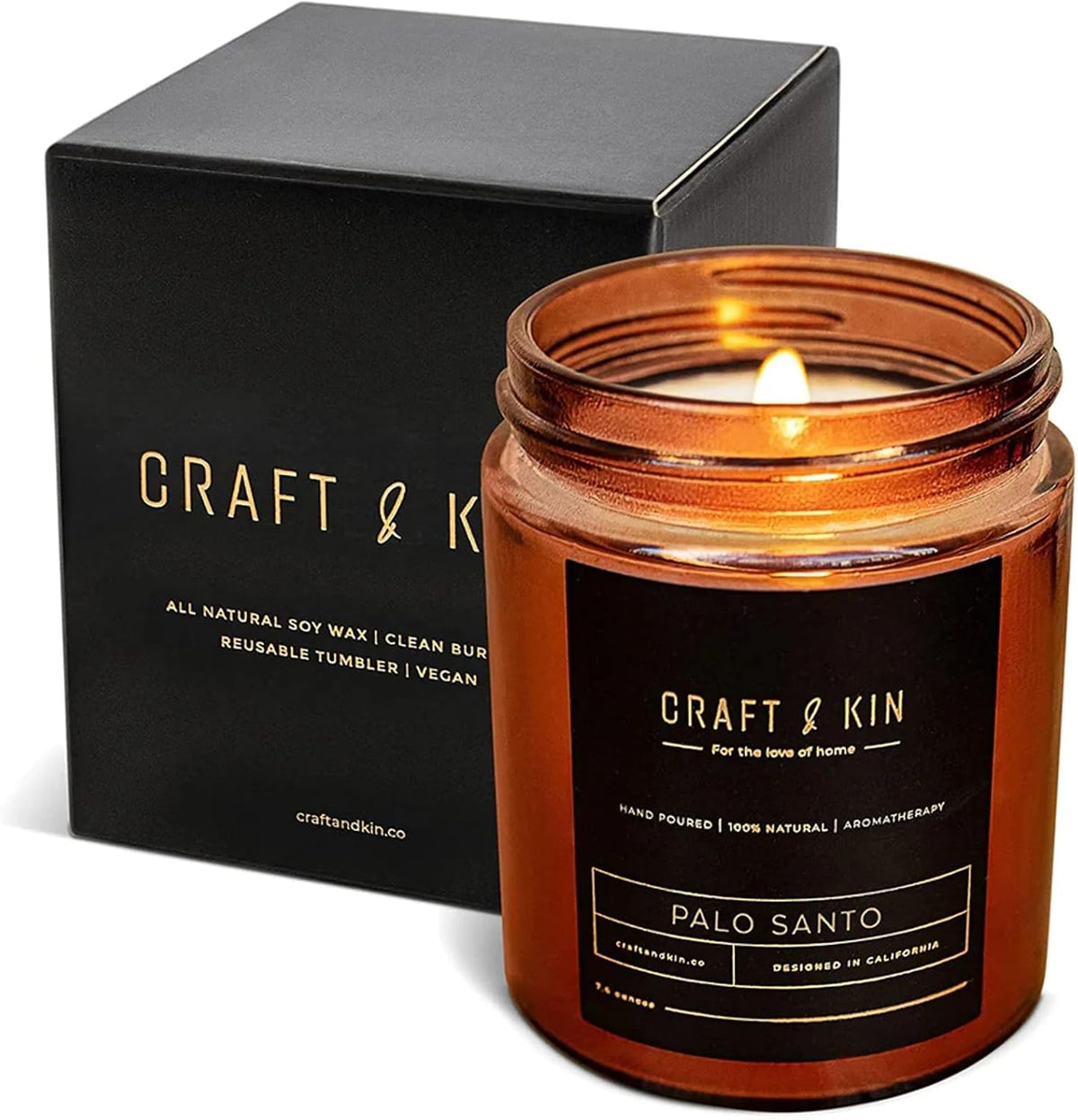 Premium Palo Santo Scented Candle – 8 Oz