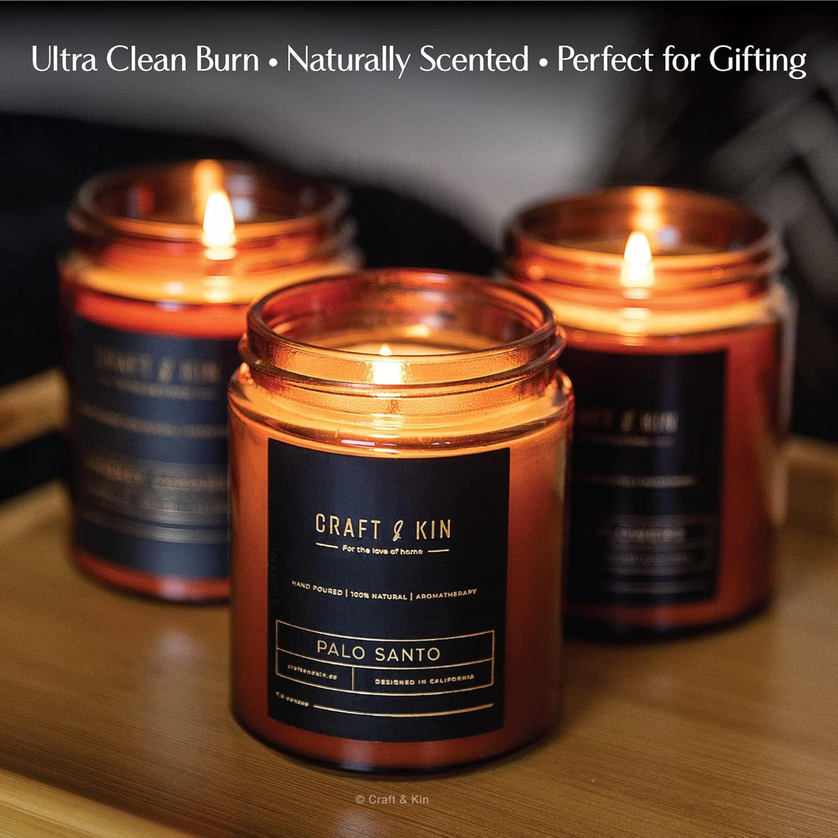 Premium Palo Santo Scented Candle – 8 Oz